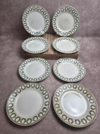 Lot de 8 assiettes à dessert Saint-amand Hamage modèle Marceau – faïence ancienne