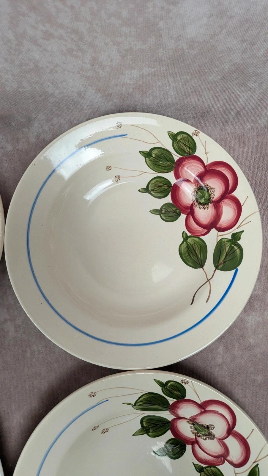 Lot de 9 assiettes creuses Sarreguemines modèle Liliane