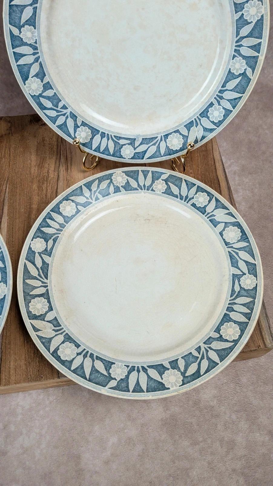 Lot de 4 assiettes vintage Creil & Montereau – Service Varsovie