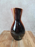 Grand vase vintage Verceram France n°6385 – rouge, brun et noir