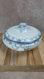 Soupière vintage Palissy England bleu & blanc