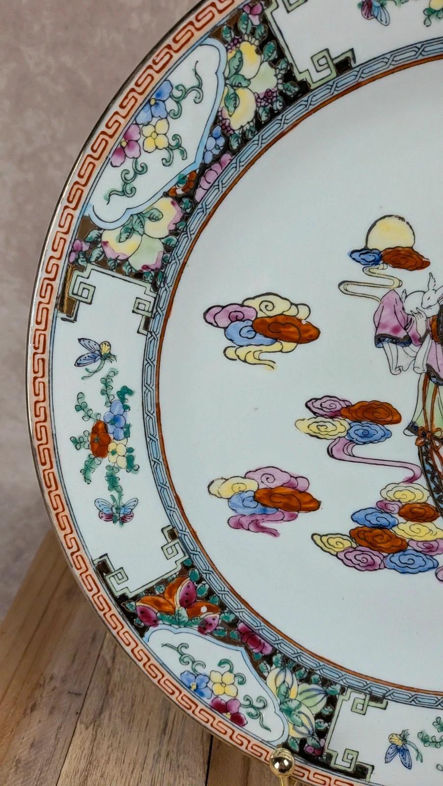 Assiette chinoise décor peint main