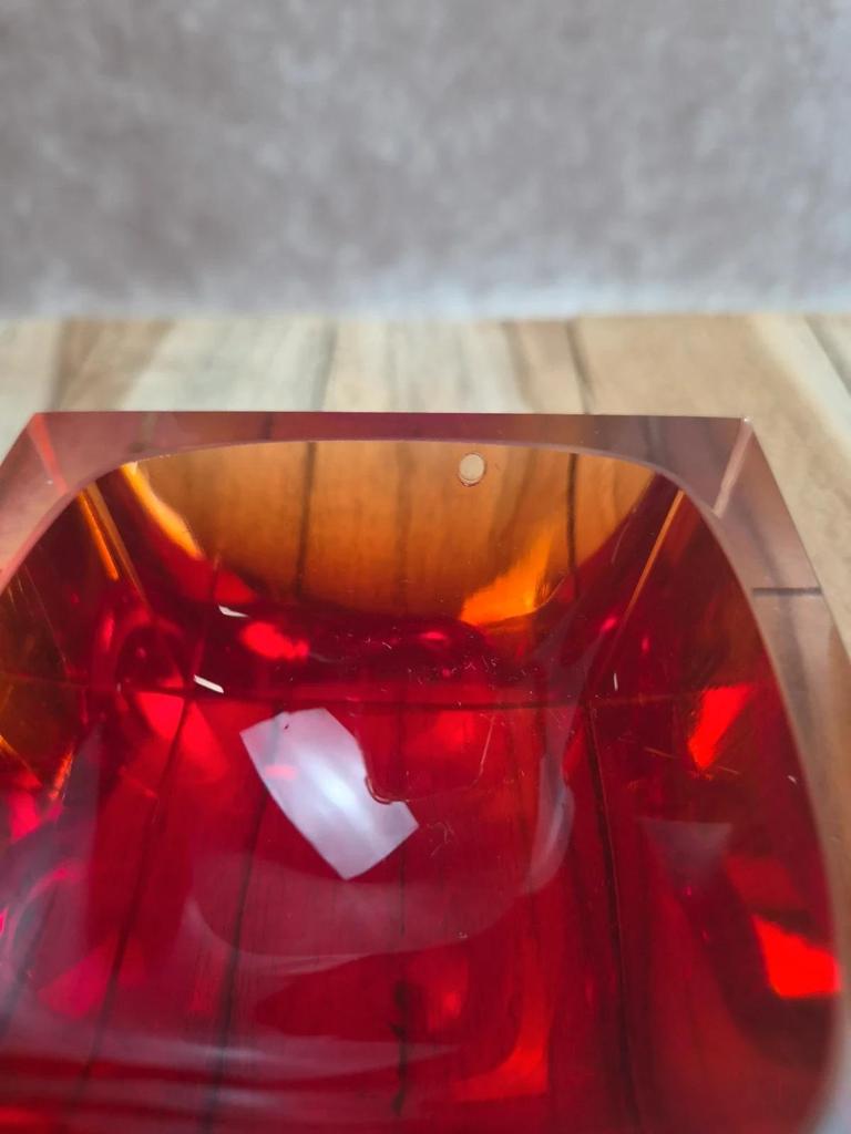 Cendrier vide-poche en verre sommerso attribué à Flavio Poli Seguso Murano design italien