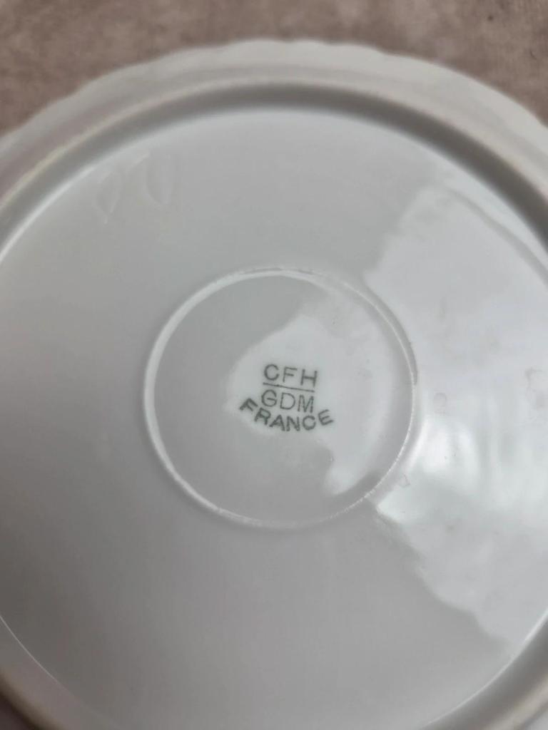 Service à dessert ancien porcelaine de Limoges Cfh Gdm – 7 pièces