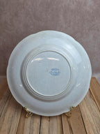 Assiette ancienne Gien Liserons – Décor oiseaux et fleurs bleu
