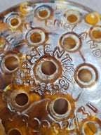 Coupe centre de table Art Déco Davidson “cloud Glass” ambré – pique fleurs vintage anglais