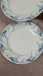 Lot de 6 assiettes plates anciennes Kg Lunéville – modèle Angèle