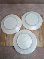 Lot de 3 assiettes anciennes en porcelaine décor floral