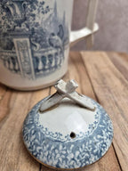 Théière Terre de fer Creil et Montereau Khiva décor bleu Xixe – rare