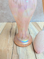 Flacon de parfum ancien verre irisé rose poire vaporisateur vintage