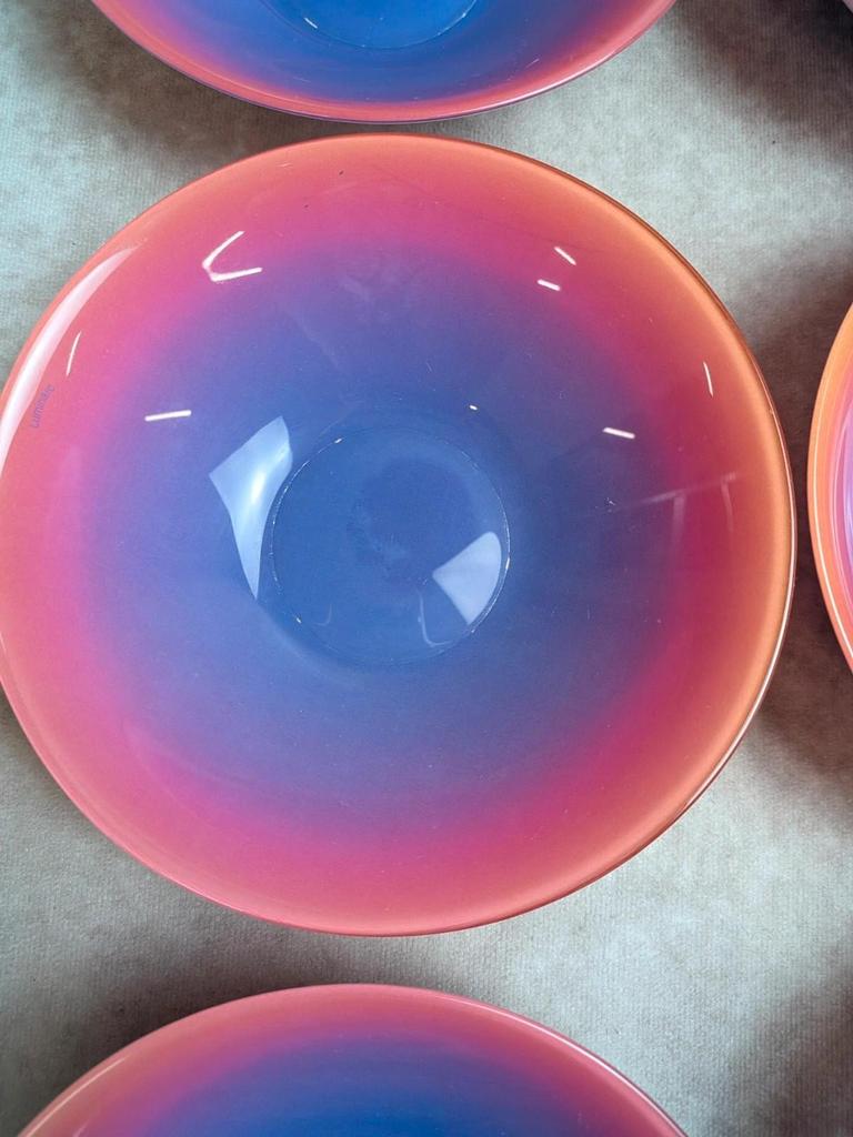 Lot de 7 coupelles Luminarc colorées vintage