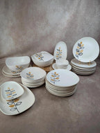 Lot de 11 assiettes à dessert vintage Niderviller – années 70 – style Capron Vallauris