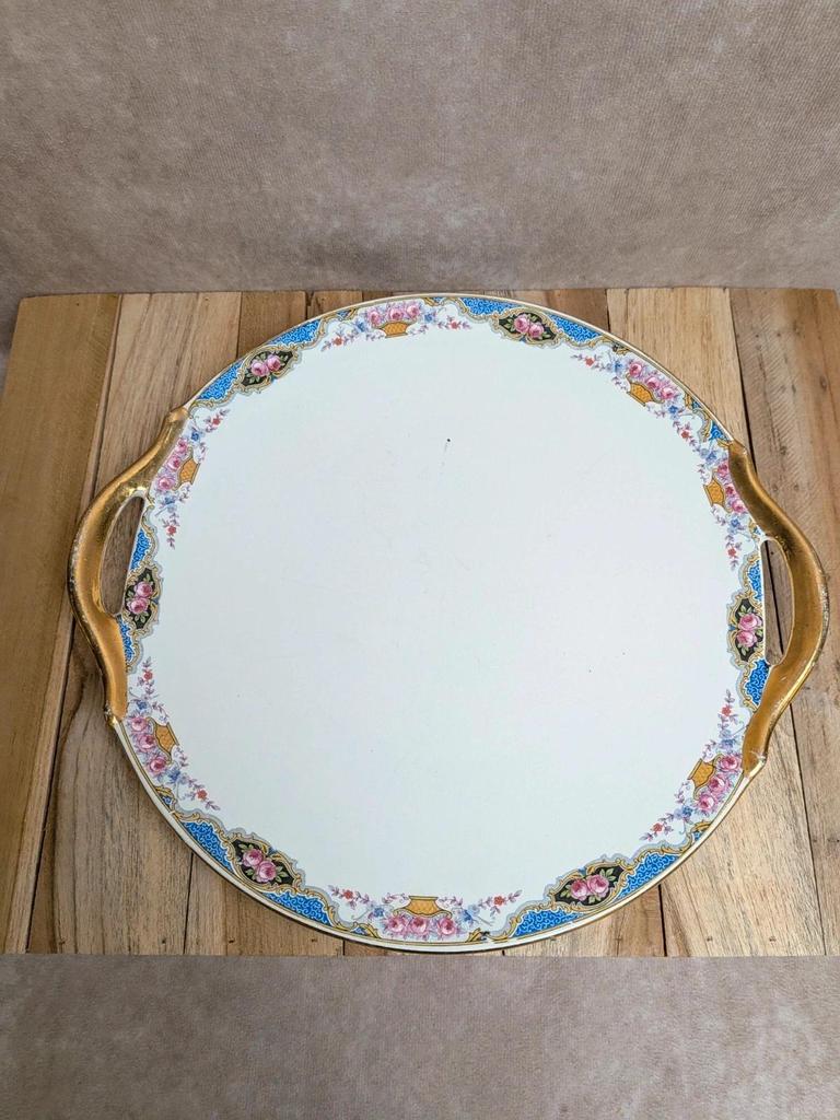 Service à gâteaux vintage Digoin Sarreguemines – 1 plat + 10 assiettes à dessert