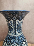 Vase vintage Delfia bleu et blanc – Grand modèle floral – Esprit Delft / hollandais 💙