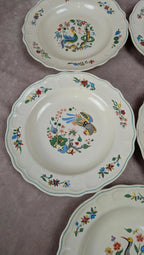 Lot de 5 assiettes creuses Salins décor oiseaux