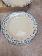 Lot de 6 assiettes plates anciennes Creil et Montereau, Service La Vallières, 23 cm
