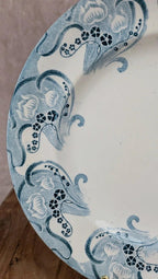 Assiette plate Longwy modèle Champagne – décor bleu ancien