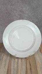 Assiette anglaise ancienne décor paysage vert