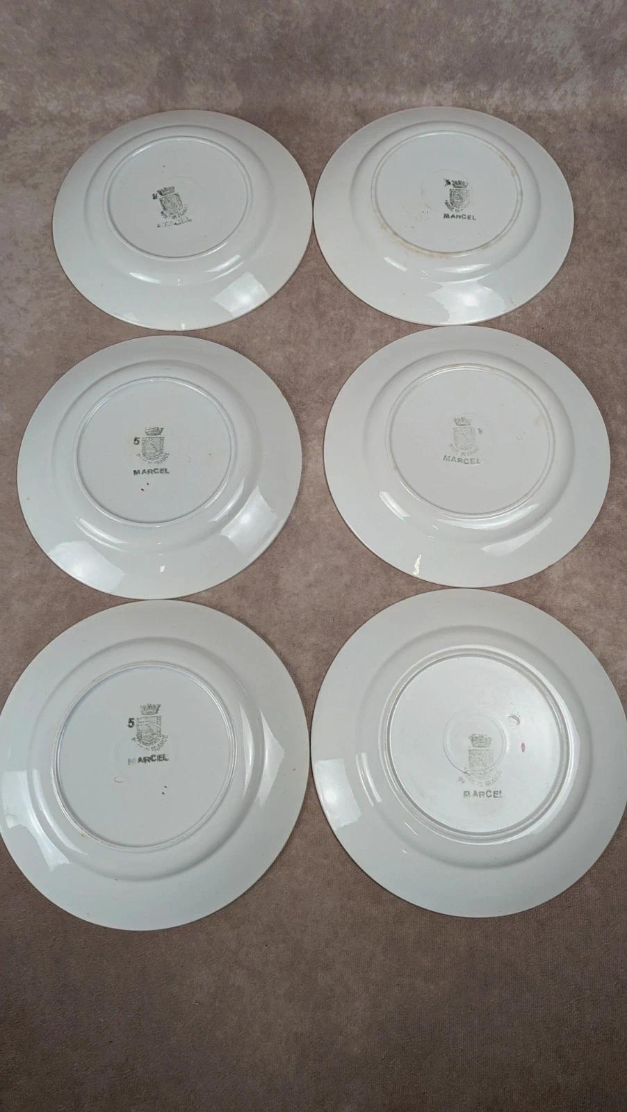 Lot de 6 assiettes plates Saint-amand modèle Marcel