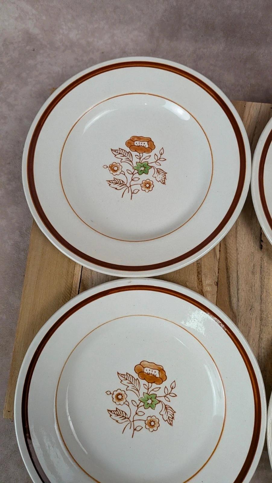 Lot de 6 assiettes + plat Gien modèle Germigny