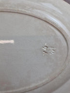 Grand plat ovale Terre de Fer Hbcm Guadeloupe – Creil & Montereau – Décor bleu