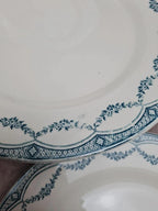 Lot de 6 assiettes plates anciennes Salins “petit Trianon” terre de fer bleu 💙