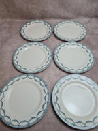 Lot de 12 assiettes plates anciennes Salins “petit Trianon” terre de fer bleu 💙