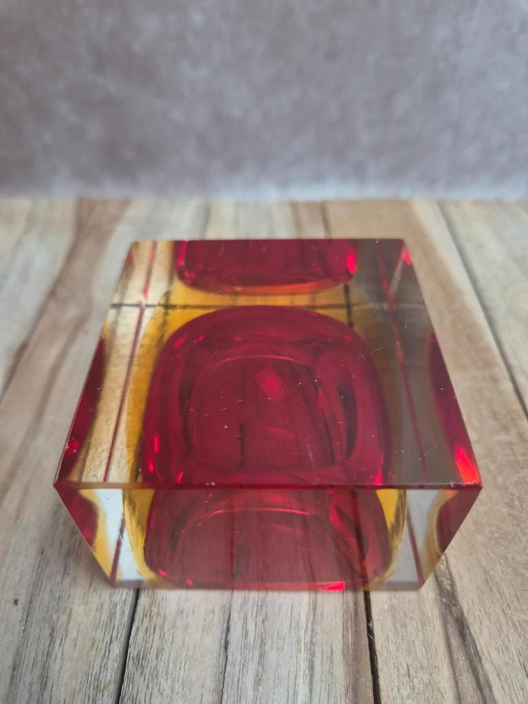 Cendrier vide-poche en verre sommerso attribué à Flavio Poli Seguso Murano design italien
