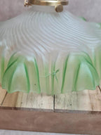 Abat-jour ancien en verre dépoli vert 🍃