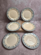 Lot de 6 assiettes plates anciennes Gien – Terre de Fer – modèle Bengale
