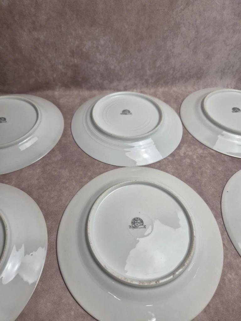 10 assiettes anciennes en porcelaine – Aux Lions de Faïence Paris – Xixe