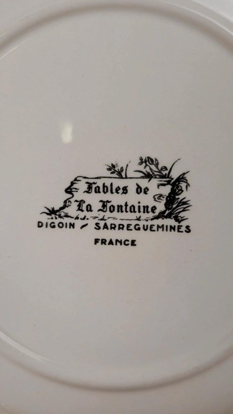 Assiette Sarreguemines Fables de La Fontaine, La Cigale