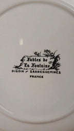Assiette Sarreguemines Fables de La Fontaine, La Cigale