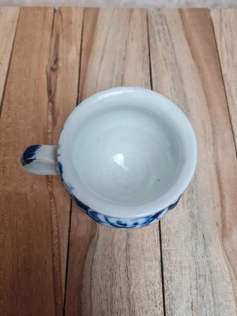 Pot à crème ancien Terre de fer Creil Montereau Flora Muguet 💙