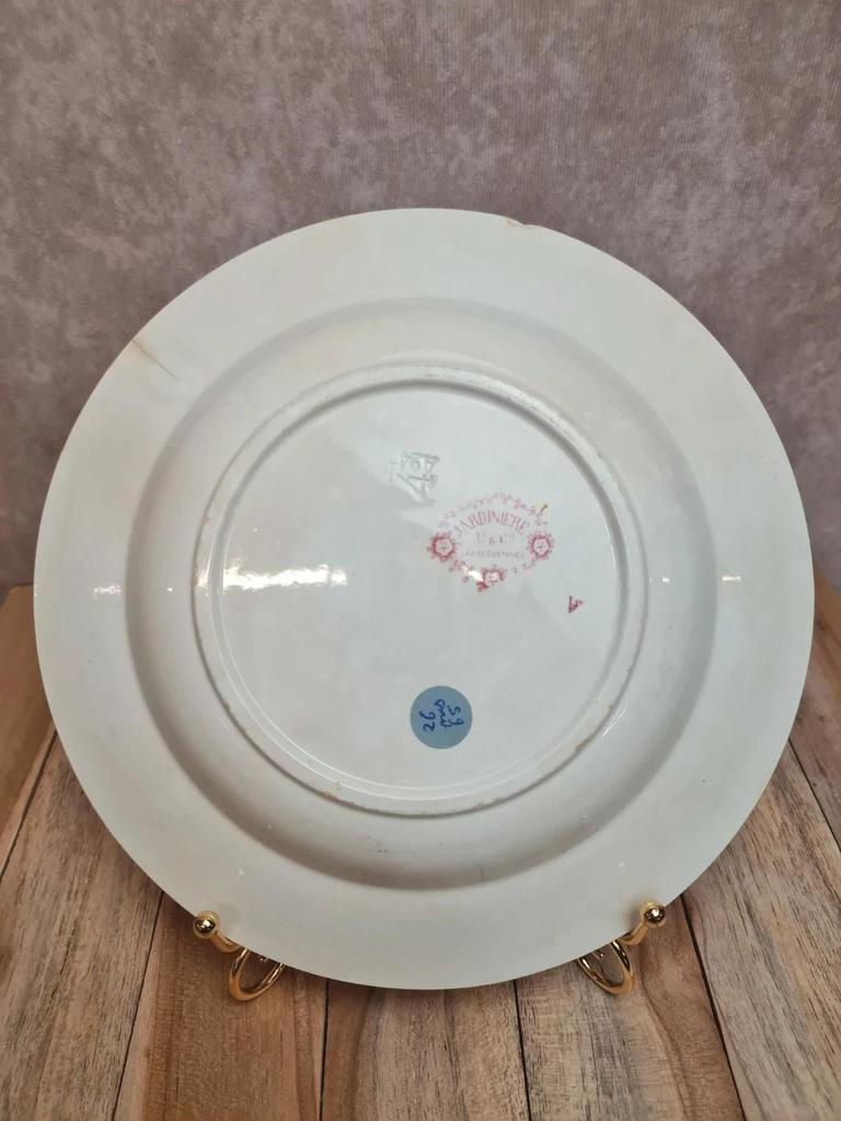 Assiette creuse Terre de Fer Sarreguemines modèle Jardinière rouge