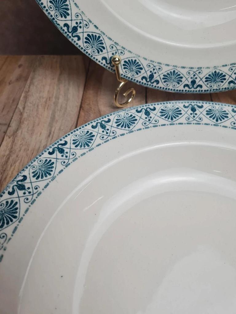 Lot de 2 assiettes creuses anciennes Terre de Fer Salins modèle Celtic 💙