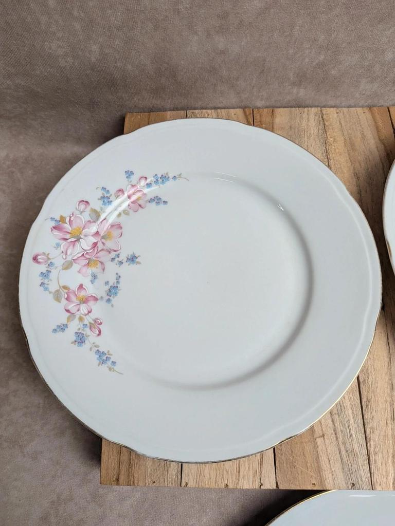 Lot de 3 assiettes plates vintage en porcelaine Jugoporcelan – Yougoslavie