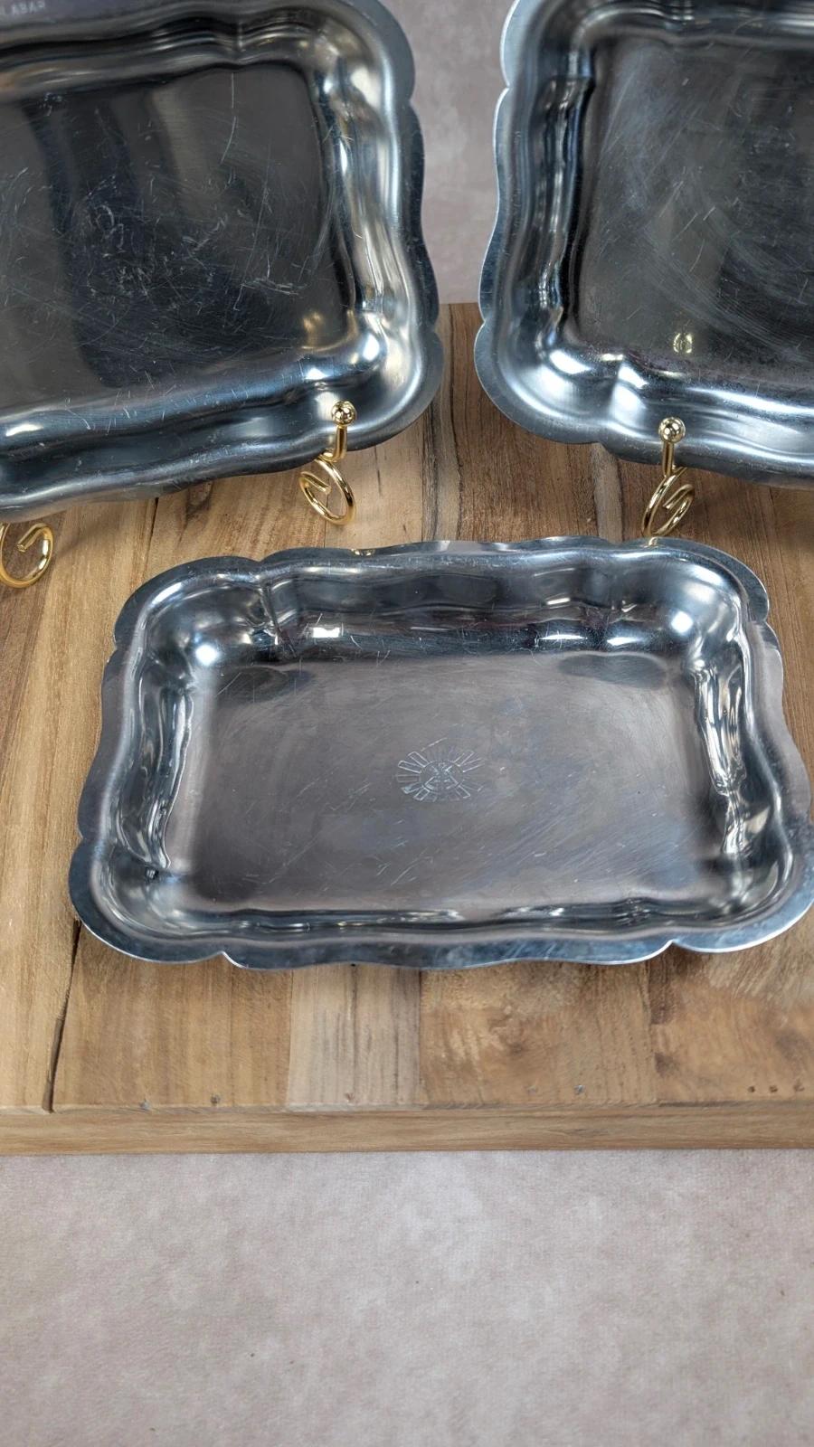 Lot de 3 petits plats en inox