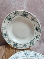 Lot de 6 assiettes creuses anciennes Faïencerie Nouvelle Givors – Modèle Simone – Faïence française