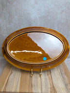 Plat ovale vintage Sarreguemines brun caramel