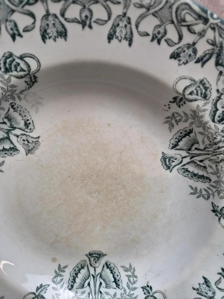 Lot 3 assiettes creuses Terre de Fer A. Lebacqz & M. Bouchart Floral