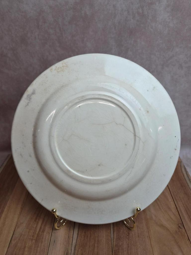 Assiette ancienne Terre de Fer Clairefontaine modèle Marine