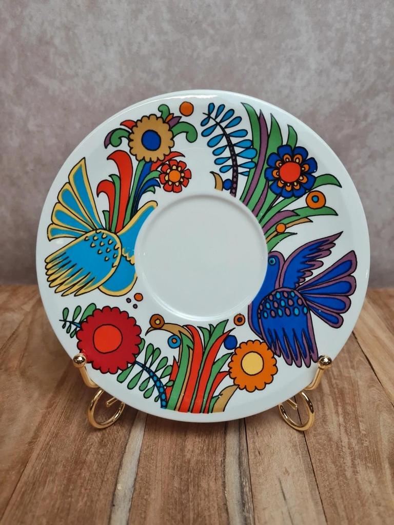 Sous-tasse Villeroy & Boch Acapulco 🌸 oiseaux colorés vintage années 70