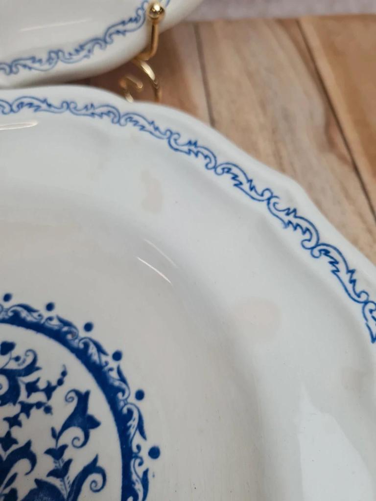 Paire d’assiettes Gien modèle Rouen bleu – décor classique 💙