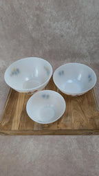 Lot de 3 saladiers vintage Arcopal – motif fleurs des champs