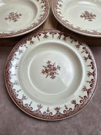 Lot de 5 assiettes creuses Terre de Fer Clairefontaine Rouen sépia Xixe