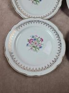 💐 Charmant service à gâteau Digoin & Sarreguemines, Modèle Lilitia, 6 assiettes + 1 grand plat