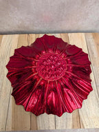 Assiette vintage en verre rouge ambré