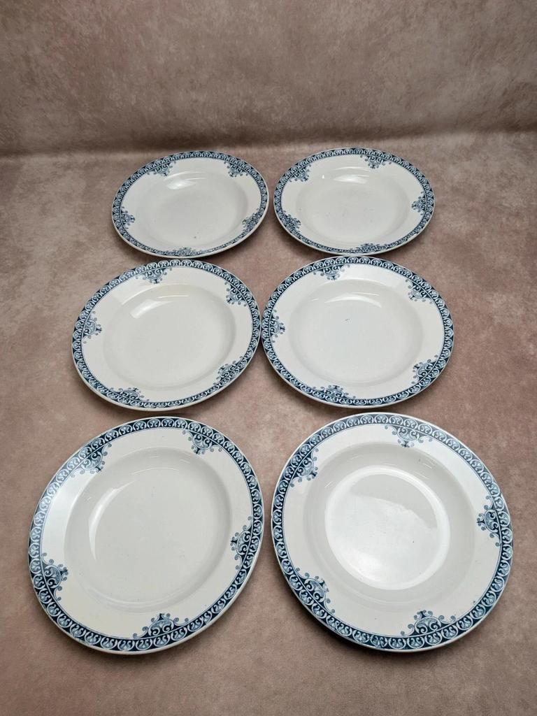 Lot de 6 assiettes creuses Terre de Fer St Amand modèle Andrinople