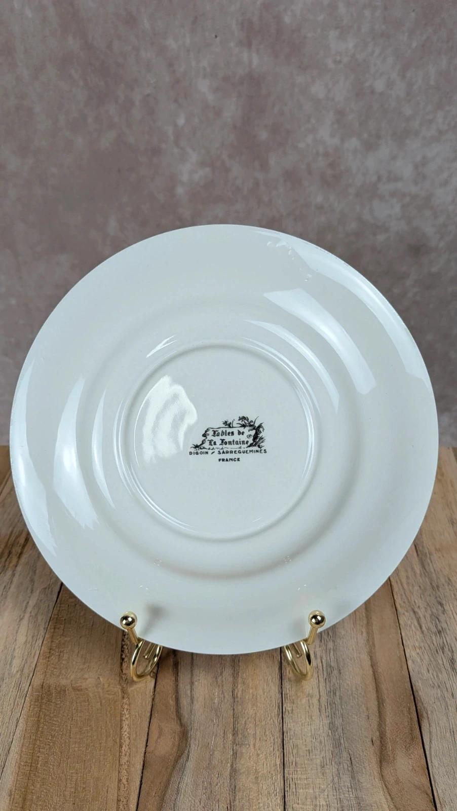 Assiette Sarreguemines Fables de La Fontaine, Le Chien